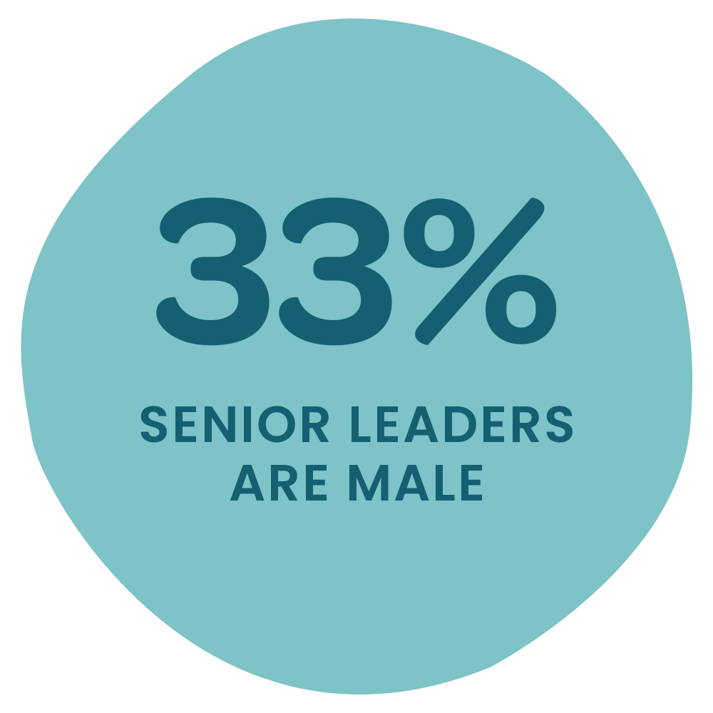 33 percent senior leaders are male